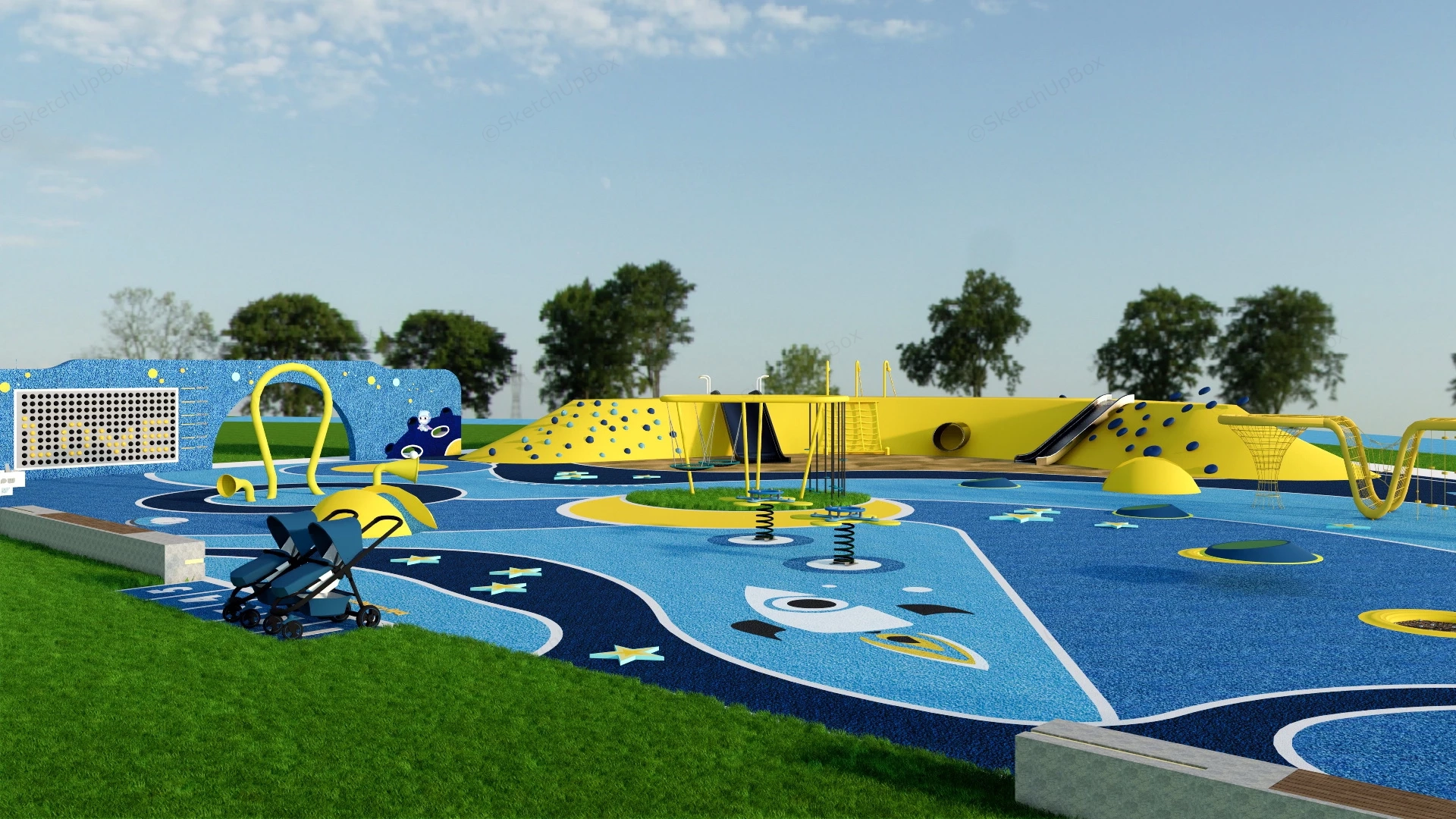 Toddler Playground Design sketchup model preview - SketchupBox