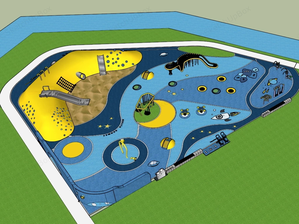 Toddler Playground Design sketchup model preview - SketchupBox