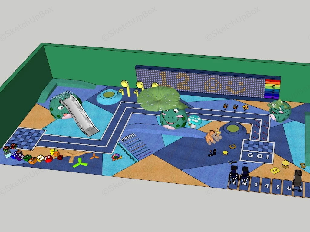 Frog Themed Playground sketchup model preview - SketchupBox