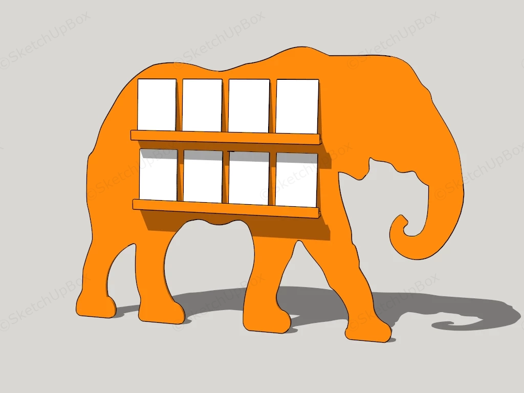 Elephant Bookshelf sketchup model preview - SketchupBox