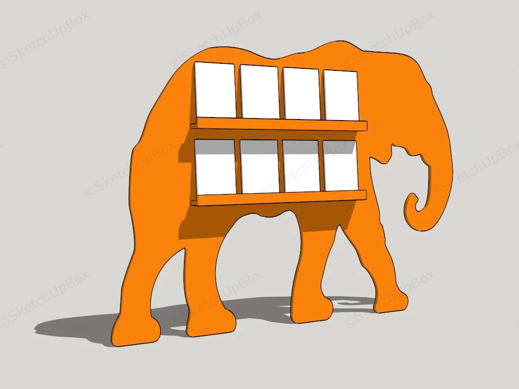 Elephant Bookshelf sketchup model preview - SketchupBox