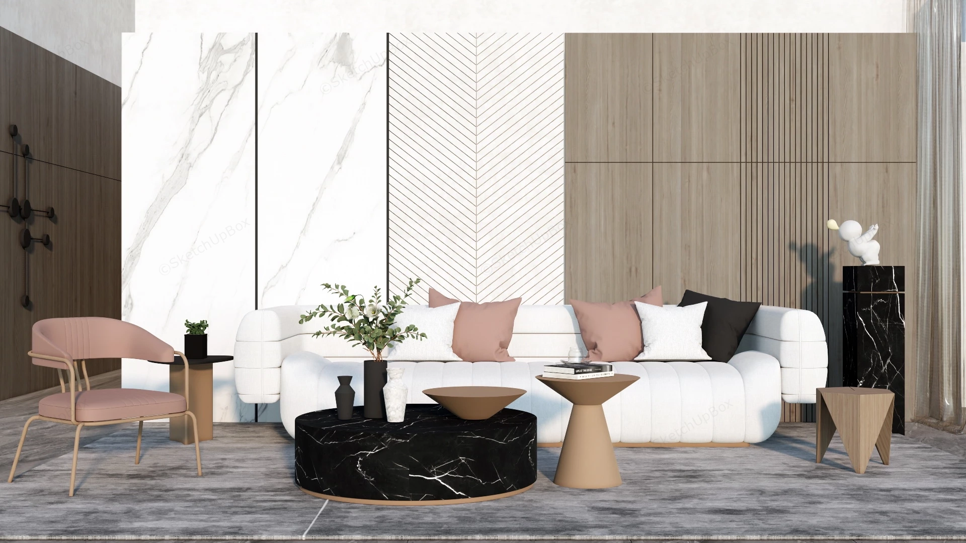 Comfortable Living Room Design sketchup model preview - SketchupBox
