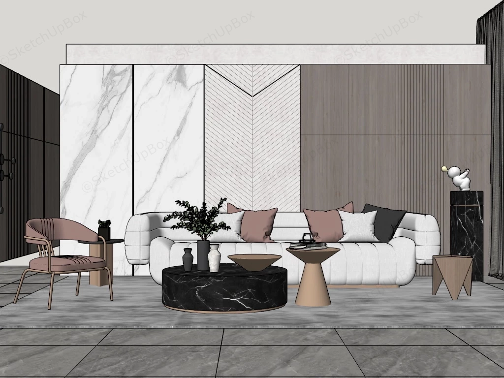 Comfortable Living Room Design sketchup model preview - SketchupBox