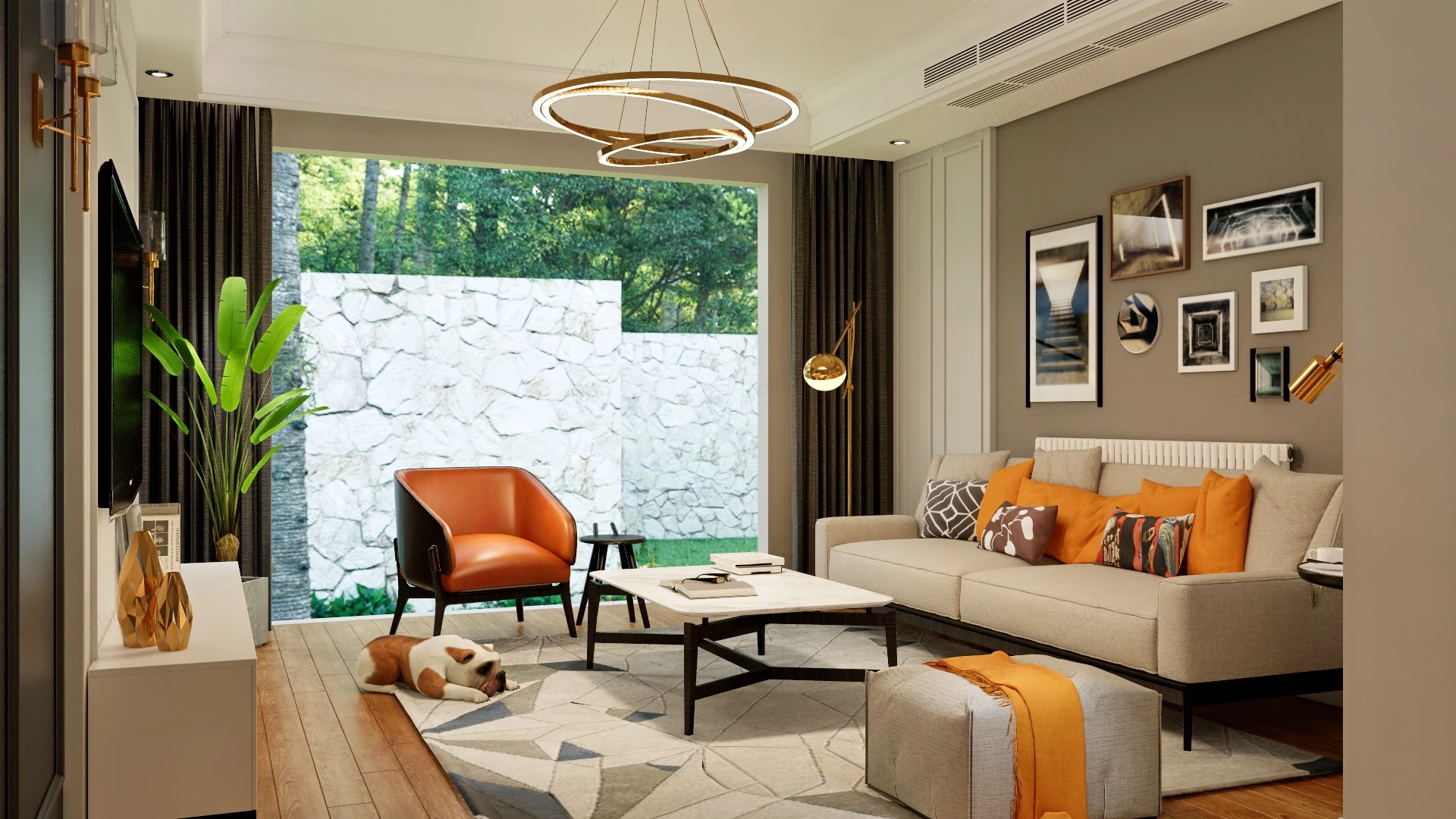 Cozy Living Room Design sketchup model preview - SketchupBox