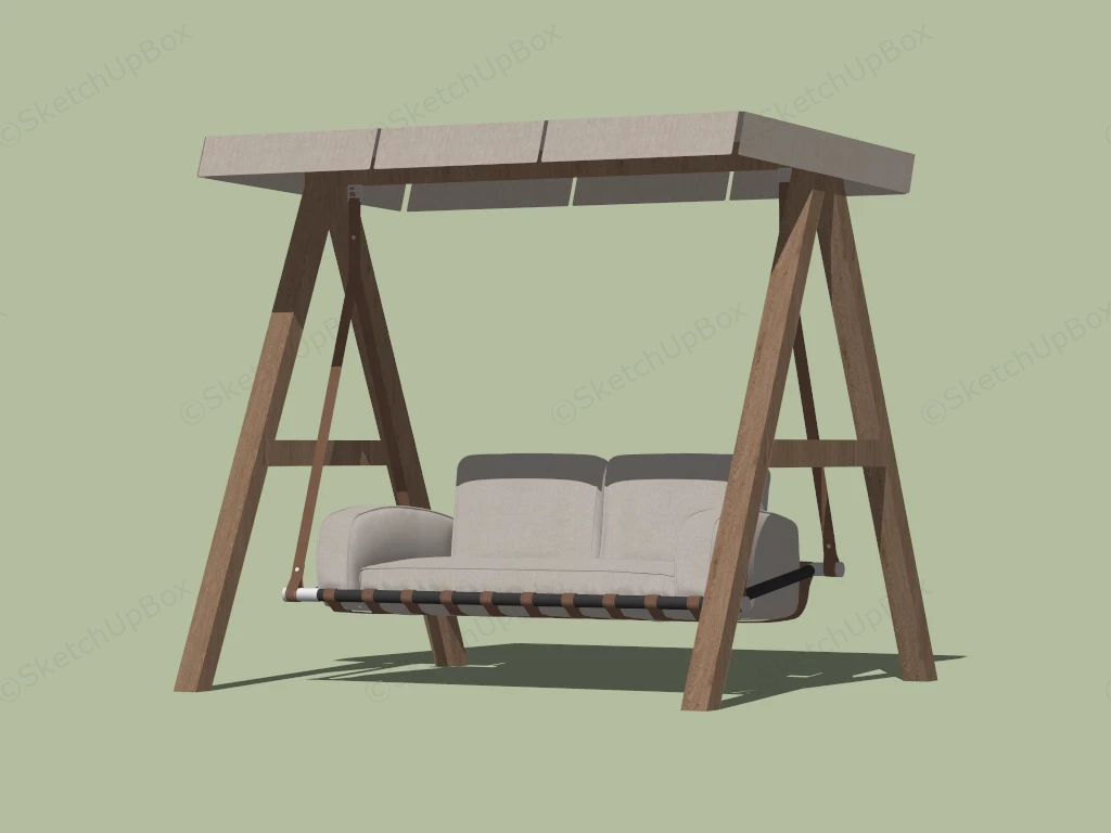 Wood Swing With Canopy sketchup model preview - SketchupBox