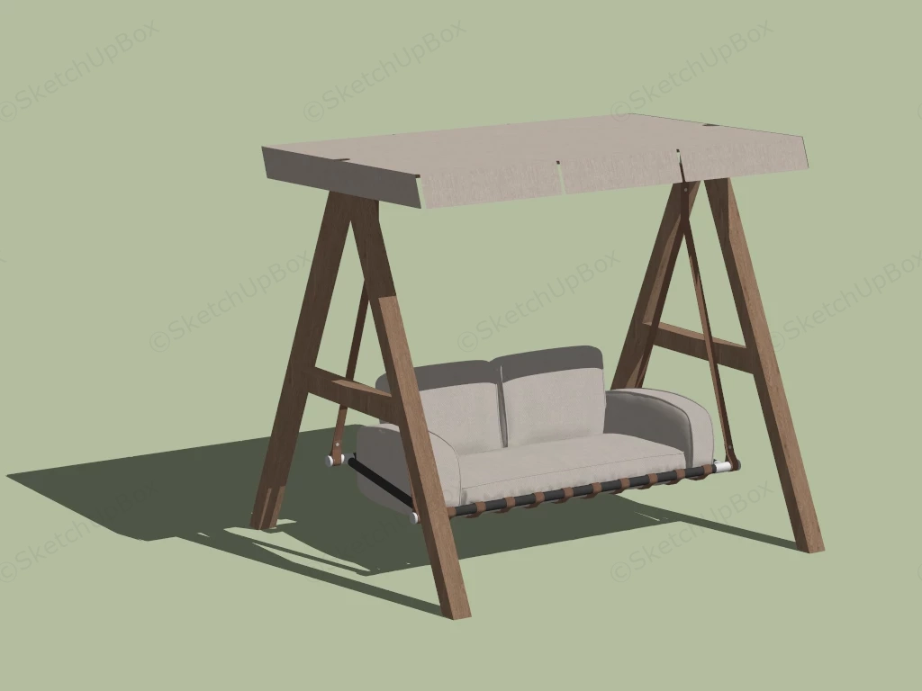 Wood Swing With Canopy sketchup model preview - SketchupBox