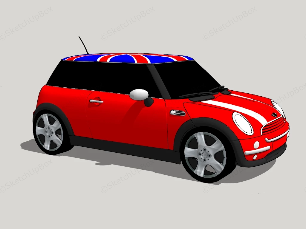 Mini Cooper Red sketchup model preview - SketchupBox