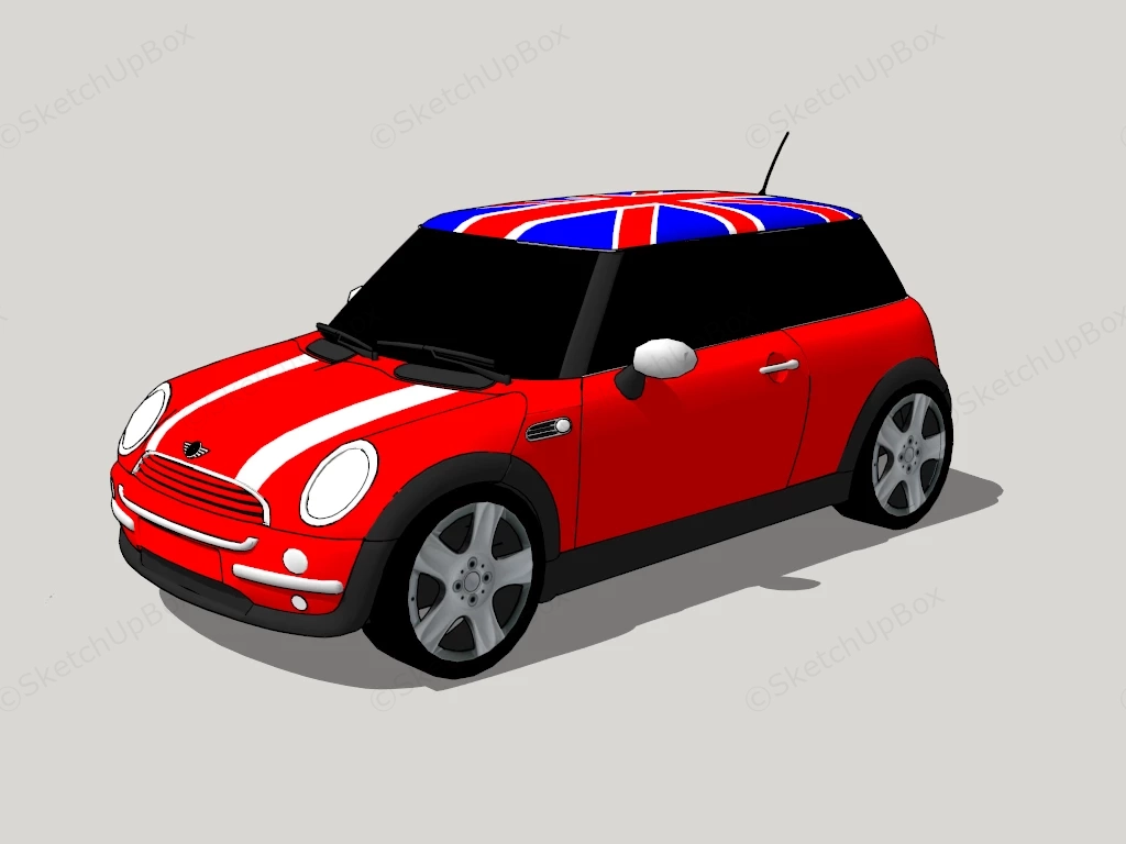Mini Cooper Red sketchup model preview - SketchupBox