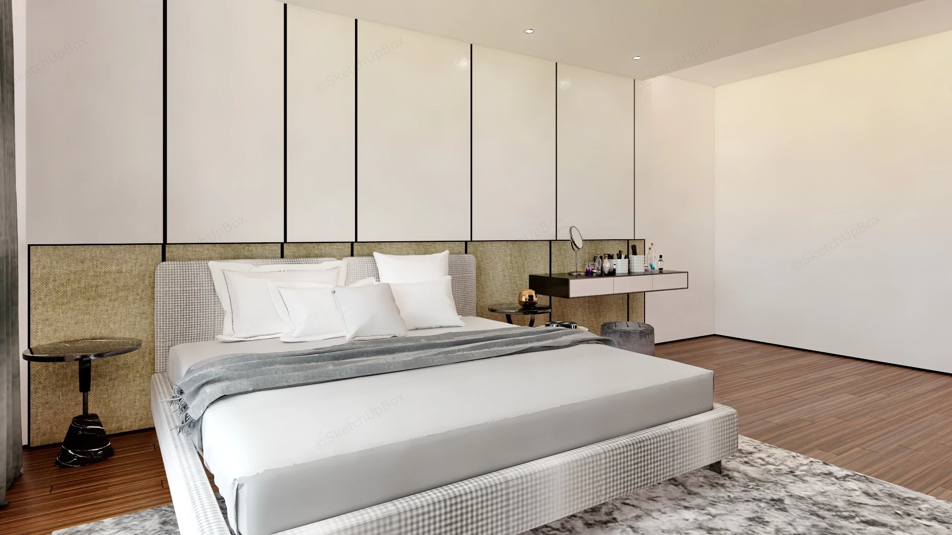 Tidy Bedroom Design sketchup model preview - SketchupBox