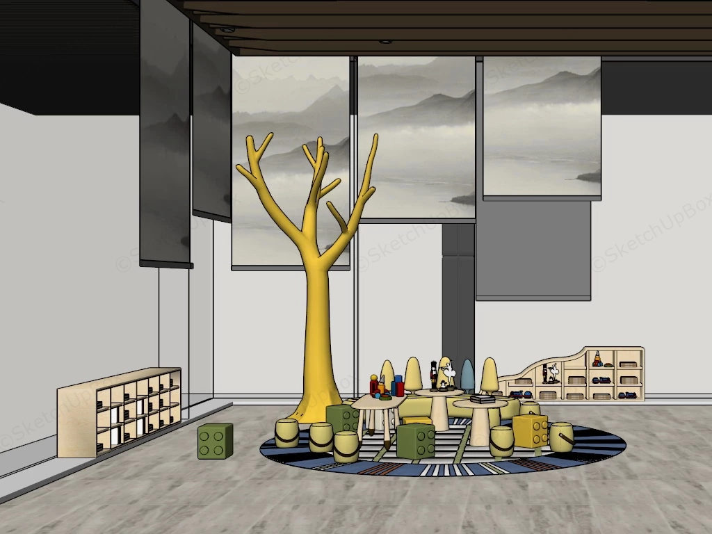 Kids Playroom & Toy Room sketchup model preview - SketchupBox