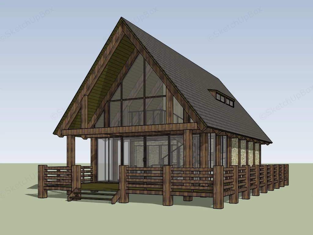 Rustic Vacation Cabin sketchup model preview - SketchupBox