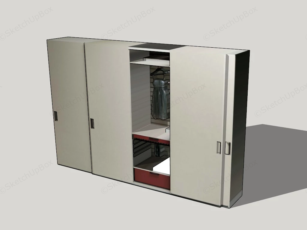 Sliding Door Wardrobe sketchup model preview - SketchupBox