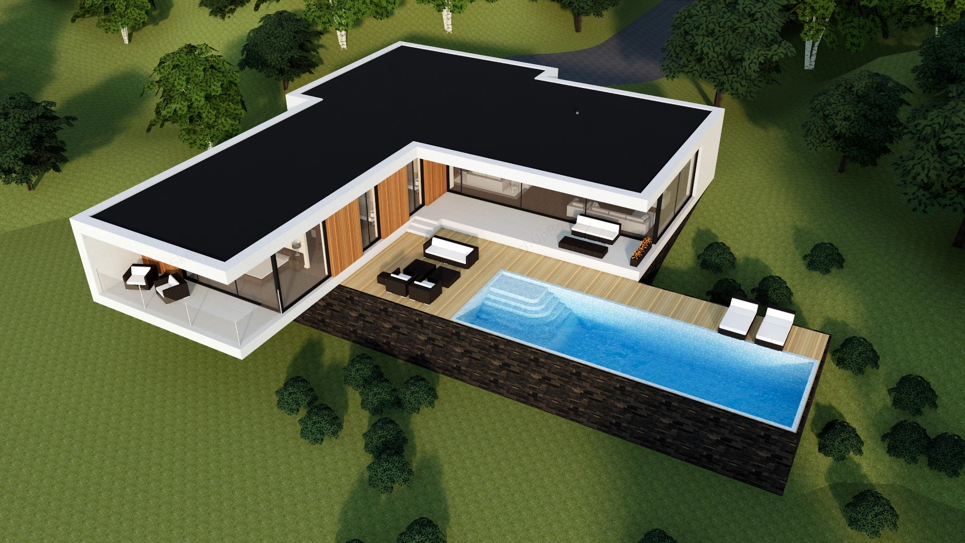 Modern Country Villa sketchup model preview - SketchupBox