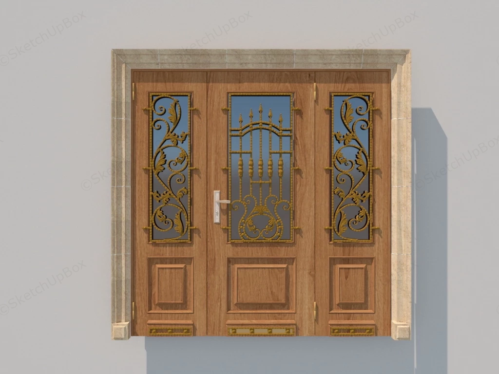 Classic Front Entry Door sketchup model preview - SketchupBox