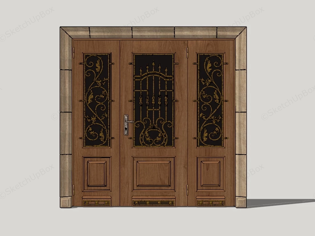 Classic Front Entry Door sketchup model preview - SketchupBox