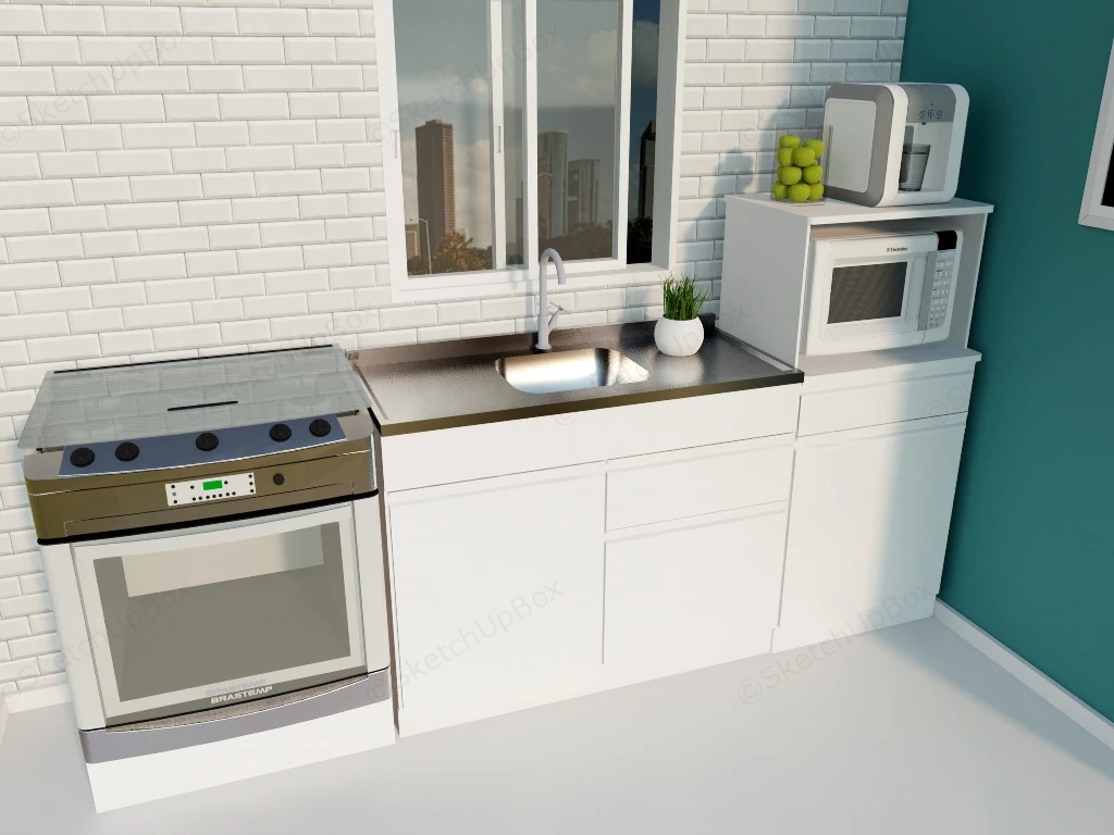 Small Apartment Kitchen sketchup model preview - SketchupBox