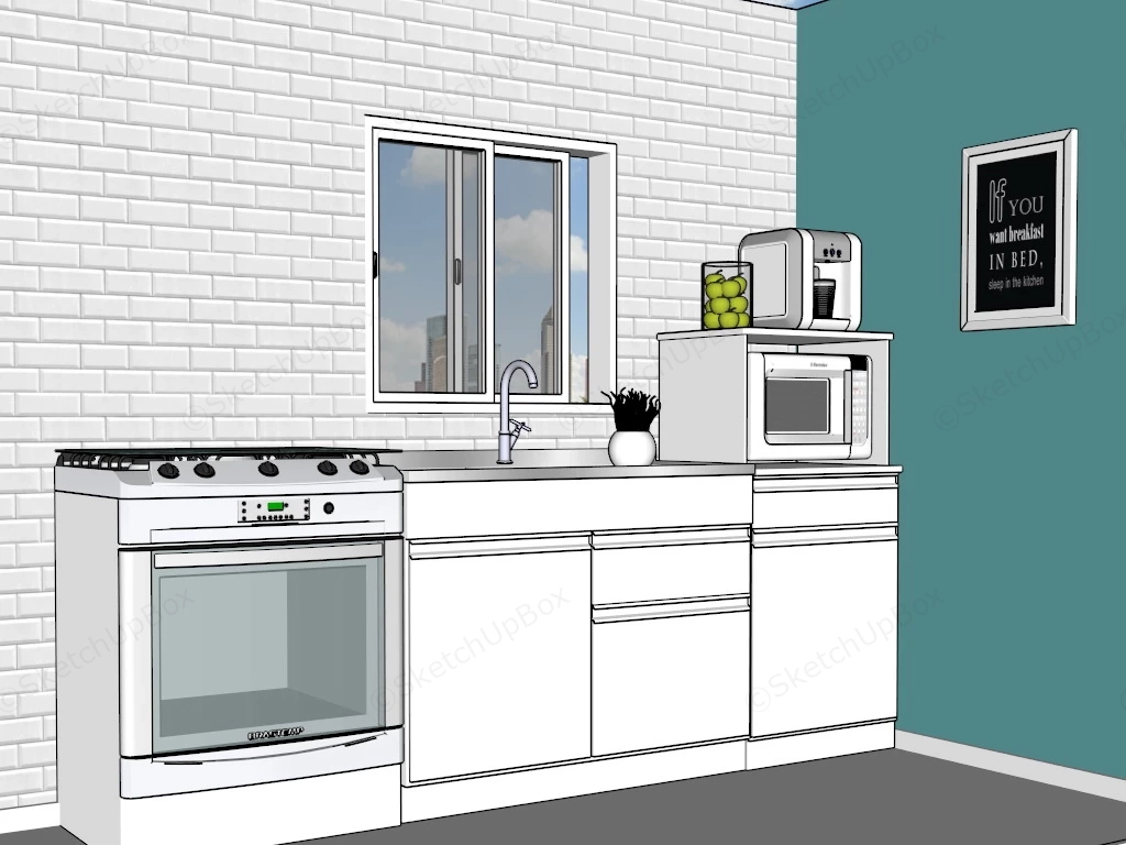 Small Apartment Kitchen sketchup model preview - SketchupBox