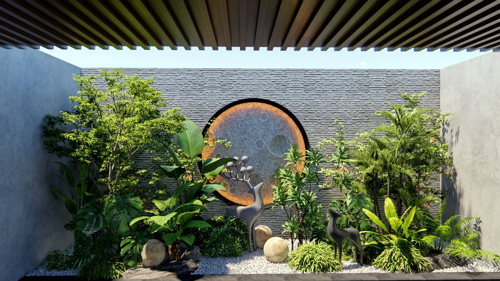 Indoor Open Space Garden sketchup model preview - SketchupBox