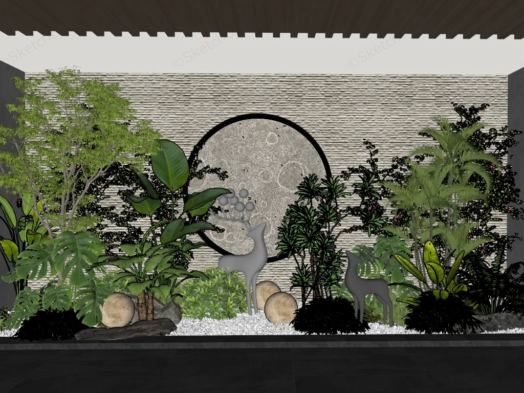 Indoor Open Space Garden sketchup model preview - SketchupBox