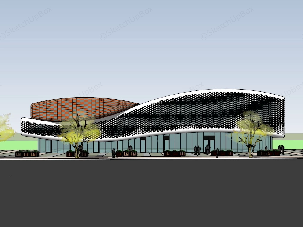 Modern Colorful Office Building sketchup model preview - SketchupBox