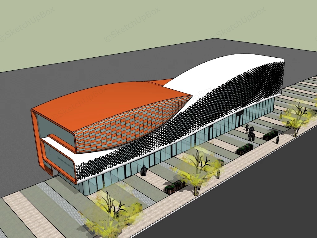 Modern Colorful Office Building sketchup model preview - SketchupBox