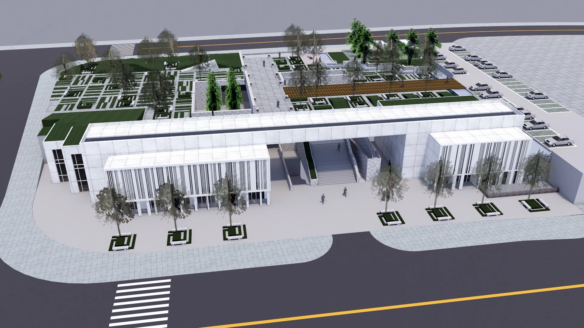 Urban Square Design sketchup model preview - SketchupBox