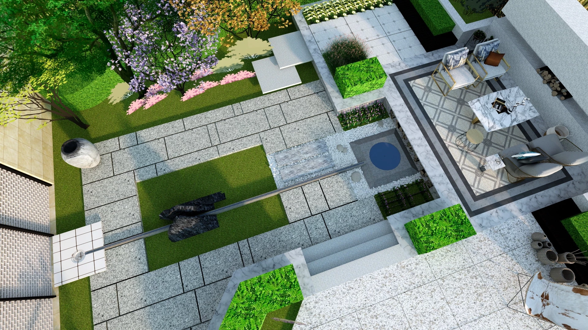 Patio Garden Design sketchup model preview - SketchupBox