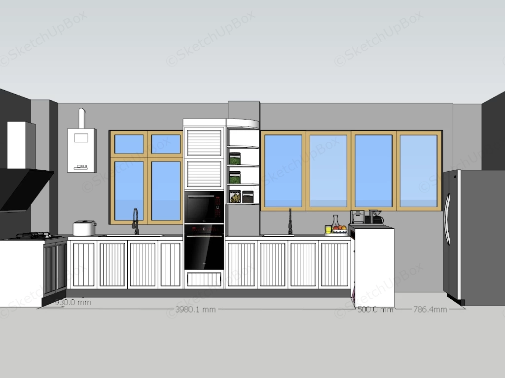 Kitchen Cabinets Design Layout sketchup model preview - SketchupBox