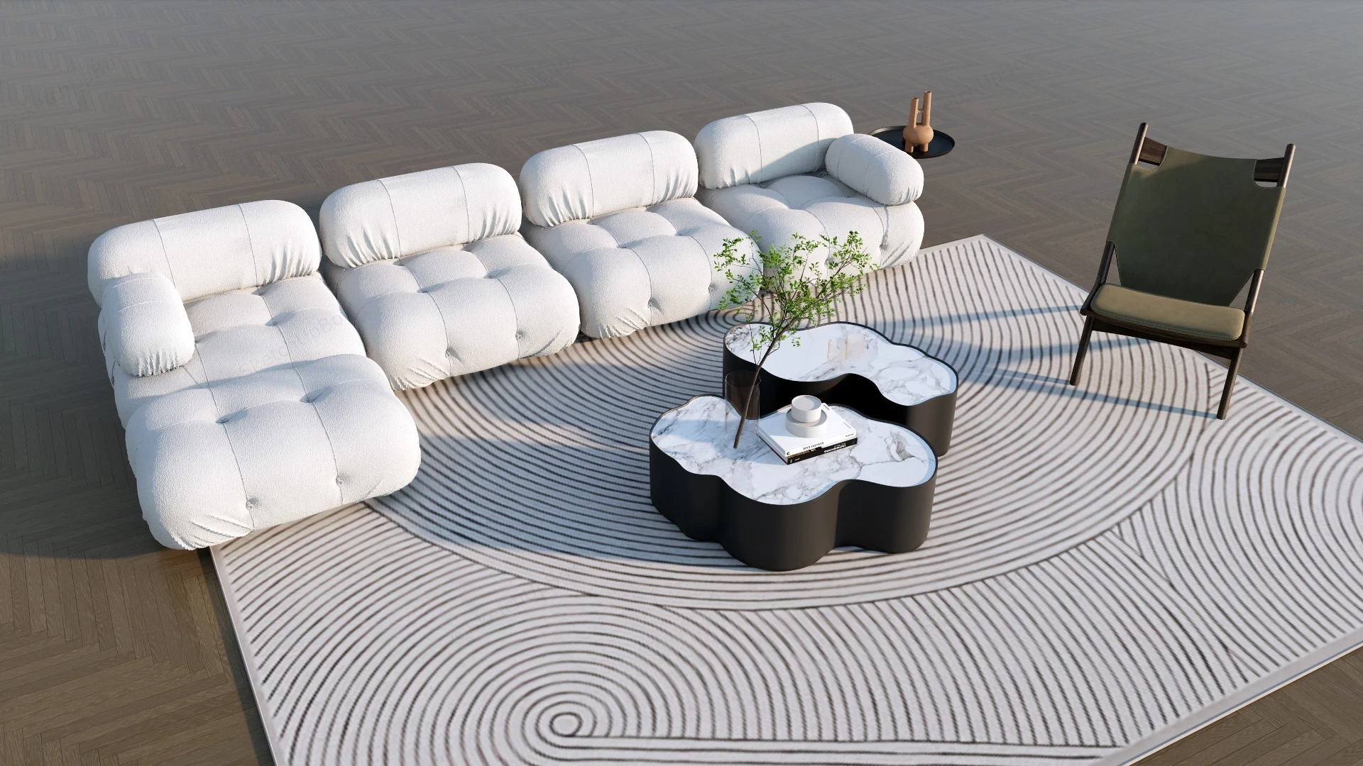 Bean Bag Living Room Set sketchup model preview - SketchupBox