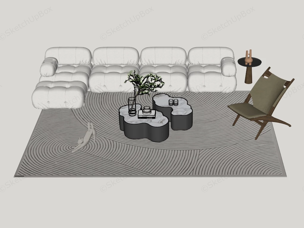 Bean Bag Living Room Set sketchup model preview - SketchupBox