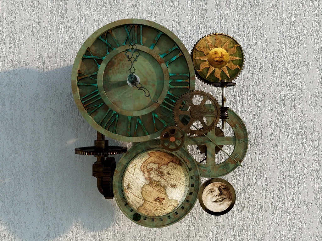 Industrial Gear Wall Clock sketchup model preview - SketchupBox