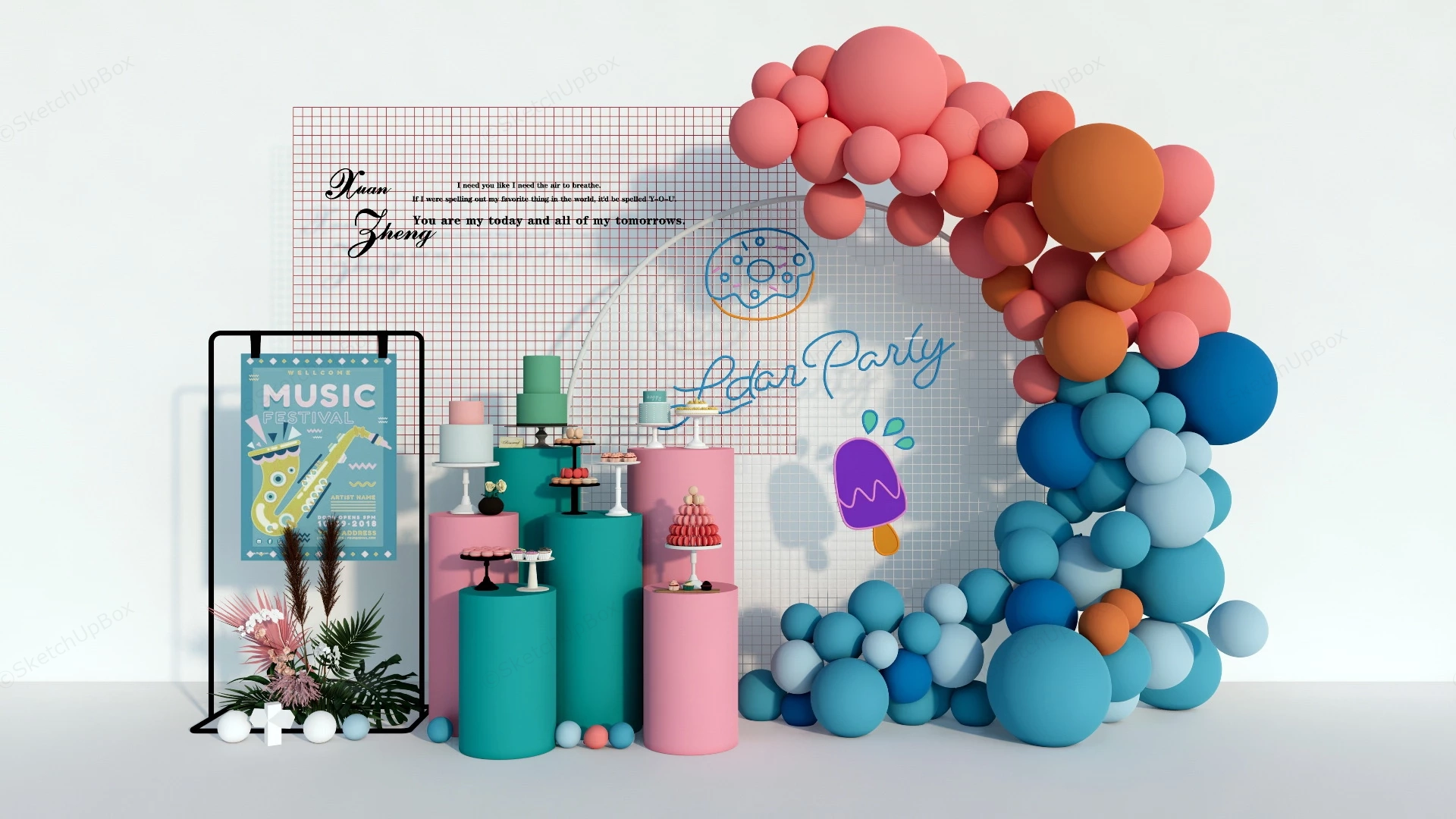 Music Festival Art Installation sketchup model preview - SketchupBox