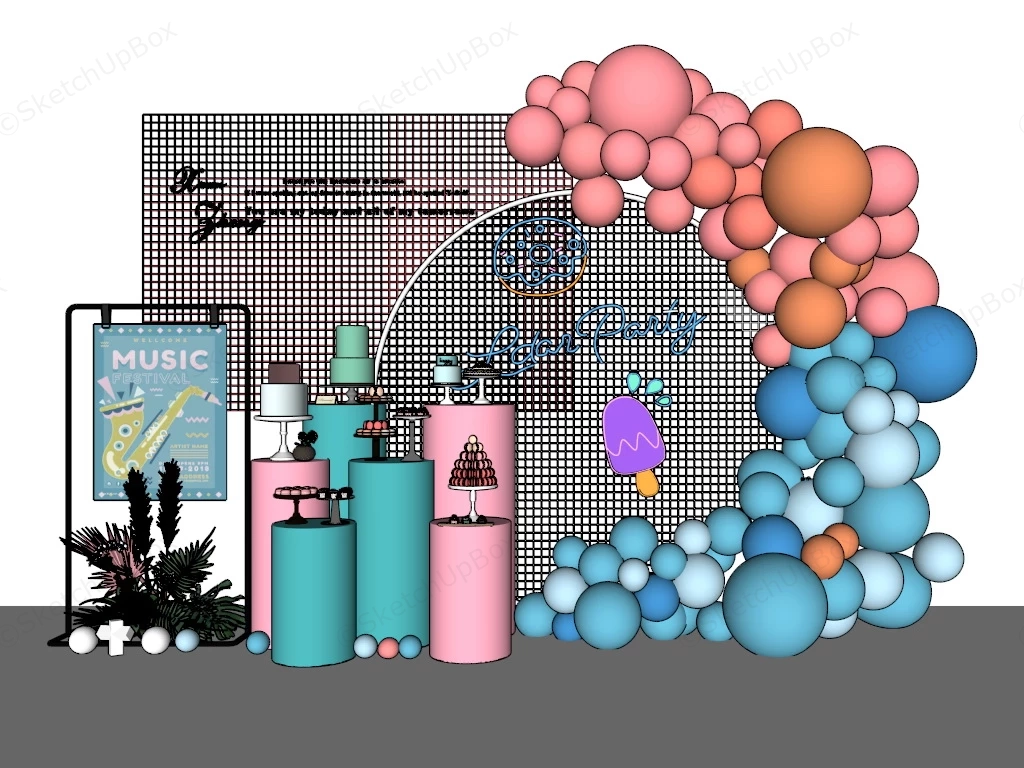 Music Festival Art Installation sketchup model preview - SketchupBox