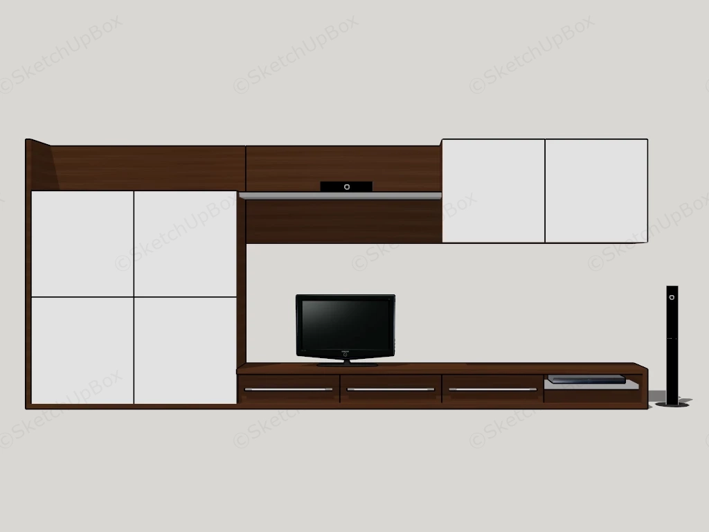 Simple TV Unit sketchup model preview - SketchupBox