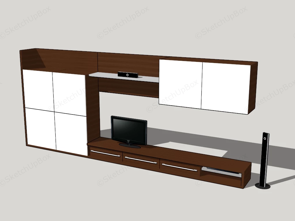 Simple TV Unit sketchup model preview - SketchupBox