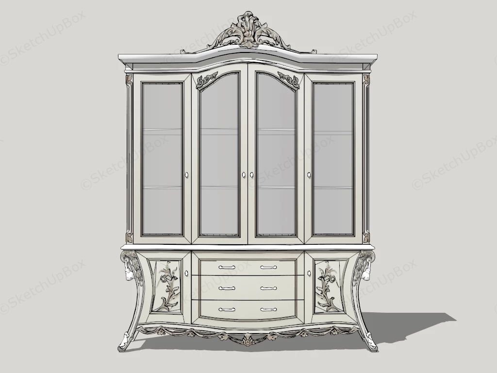 Antique Victorian Display Cabinet sketchup model preview - SketchupBox