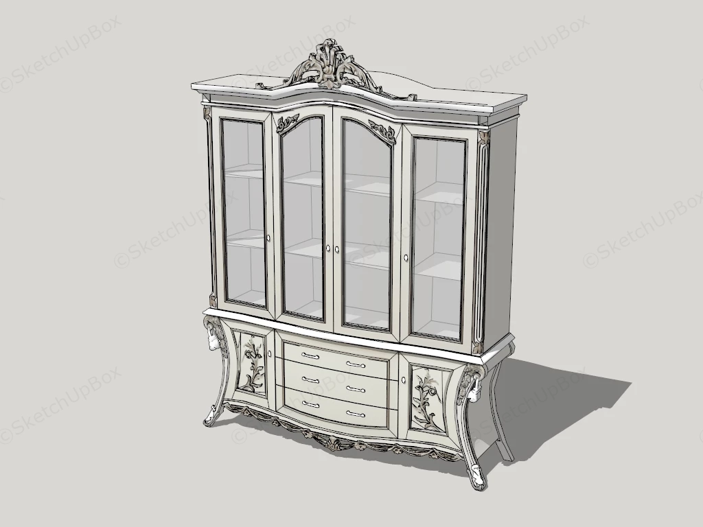 Antique Victorian Display Cabinet sketchup model preview - SketchupBox
