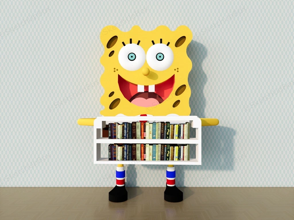 SpongeBob Bookcase sketchup model preview - SketchupBox