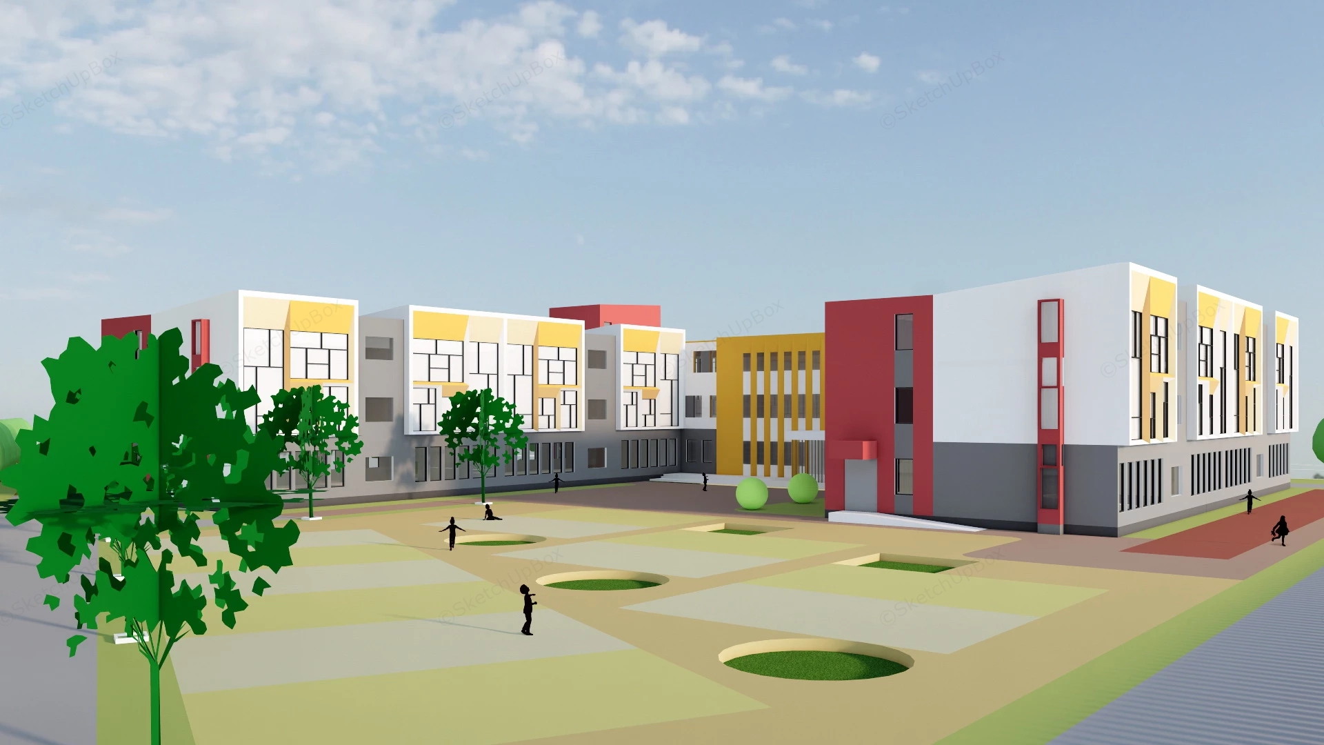 Kindergarten Architecture Design sketchup model preview - SketchupBox