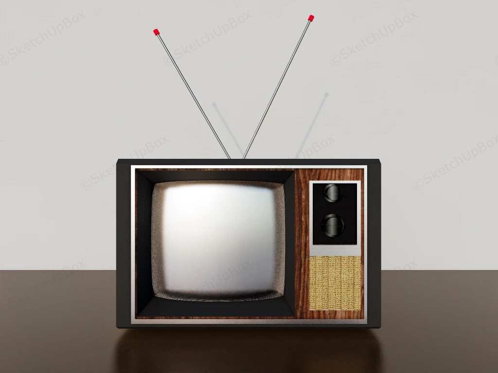 Retro Television sketchup model preview - SketchupBox