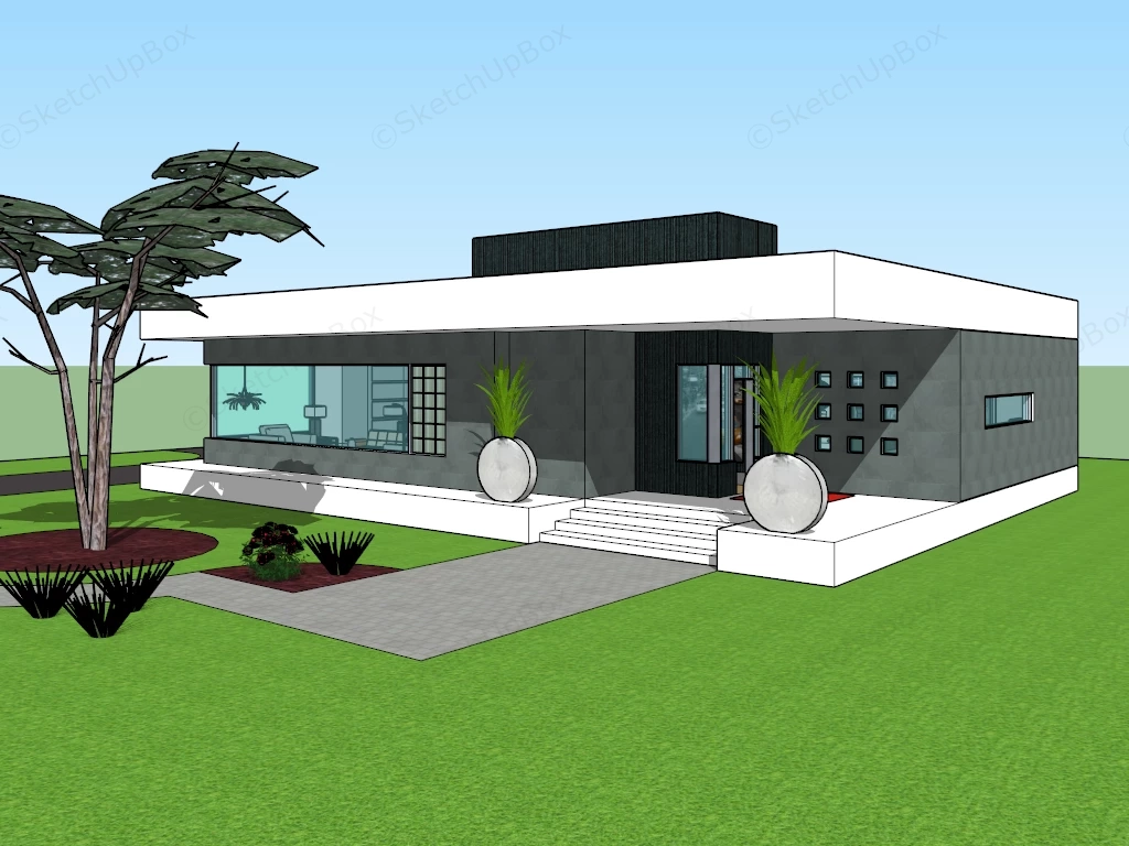 Ultra Modern Home sketchup model preview - SketchupBox