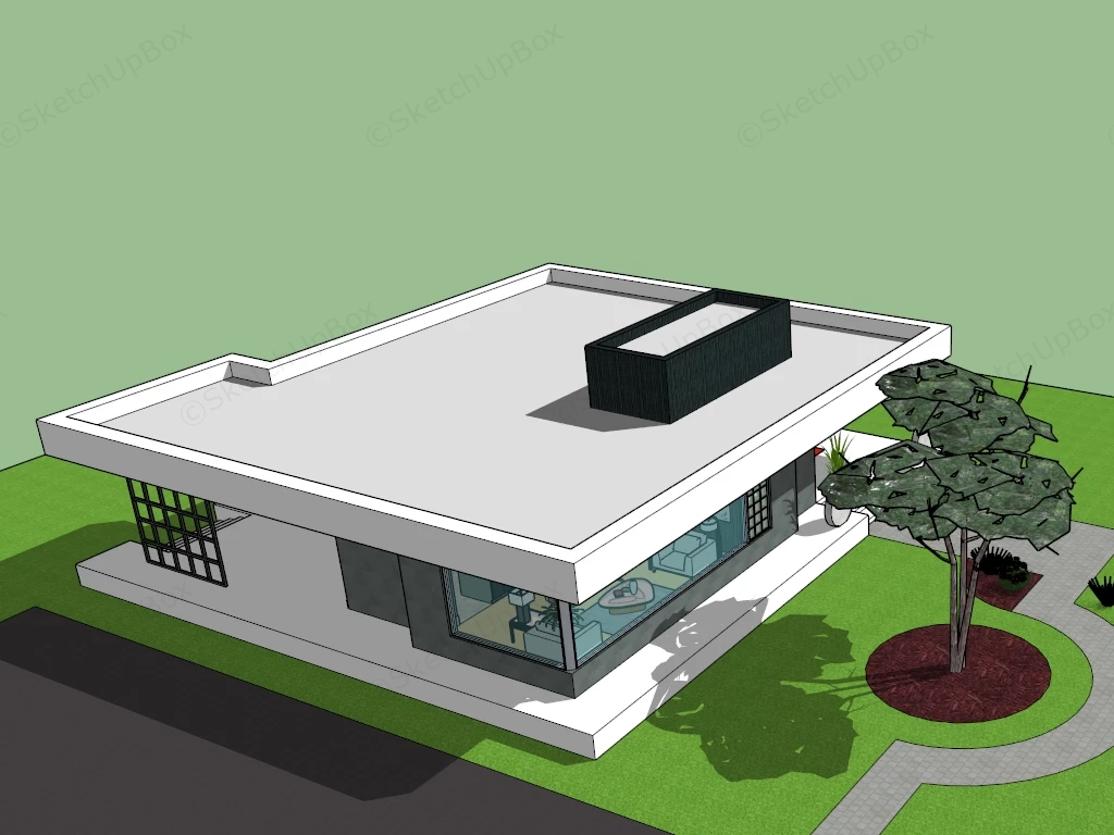 Ultra Modern Home sketchup model preview - SketchupBox