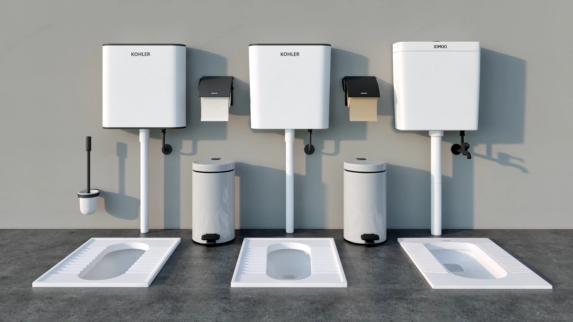 Squat Toilets sketchup model preview - SketchupBox