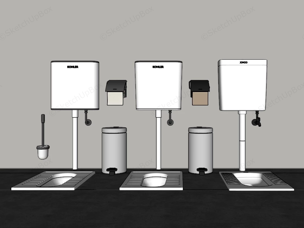 Squat Toilets sketchup model preview - SketchupBox