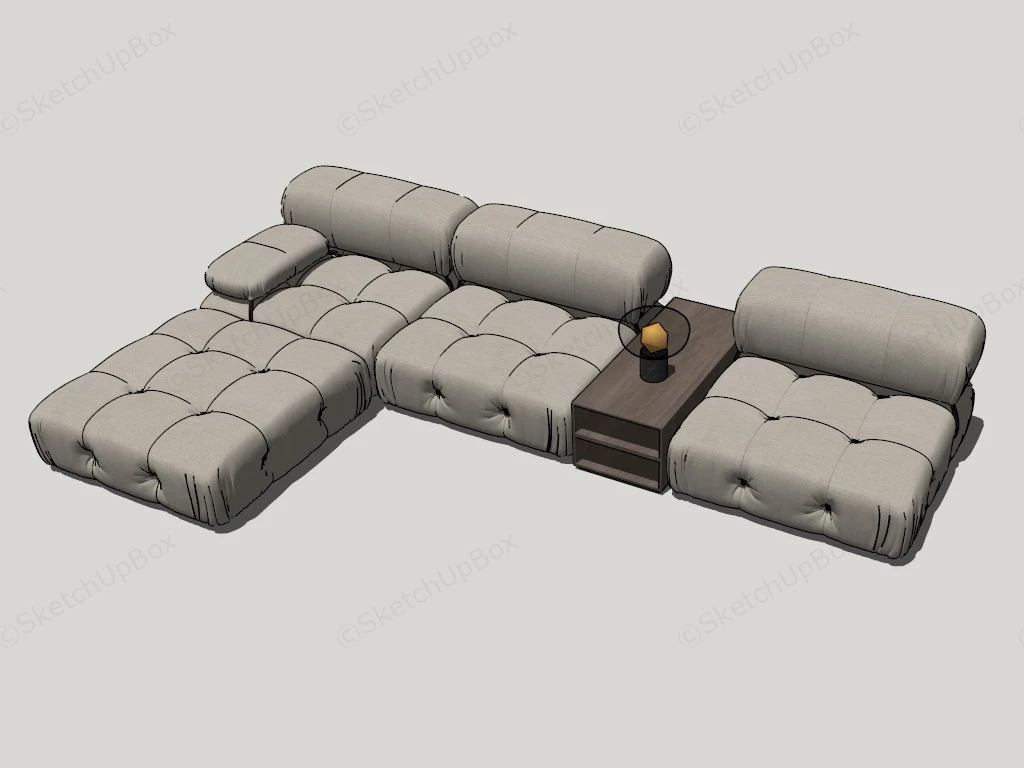 Sectional Bean Bag Sofas sketchup model preview - SketchupBox