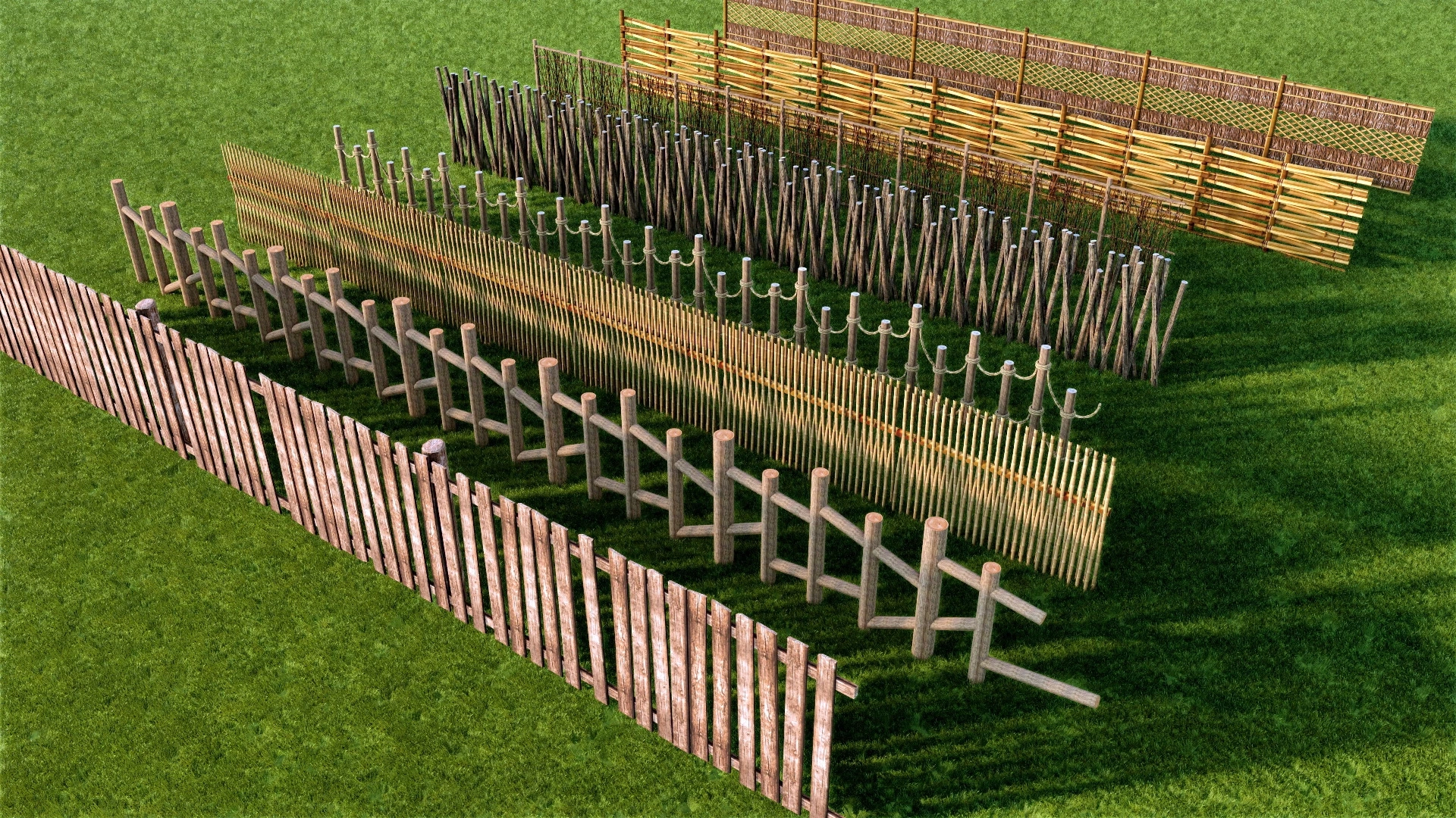 Rustic Log Fences sketchup model preview - SketchupBox
