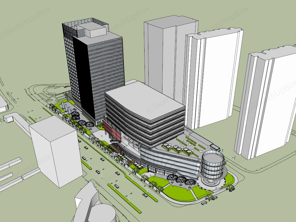 International Plaza sketchup model preview - SketchupBox