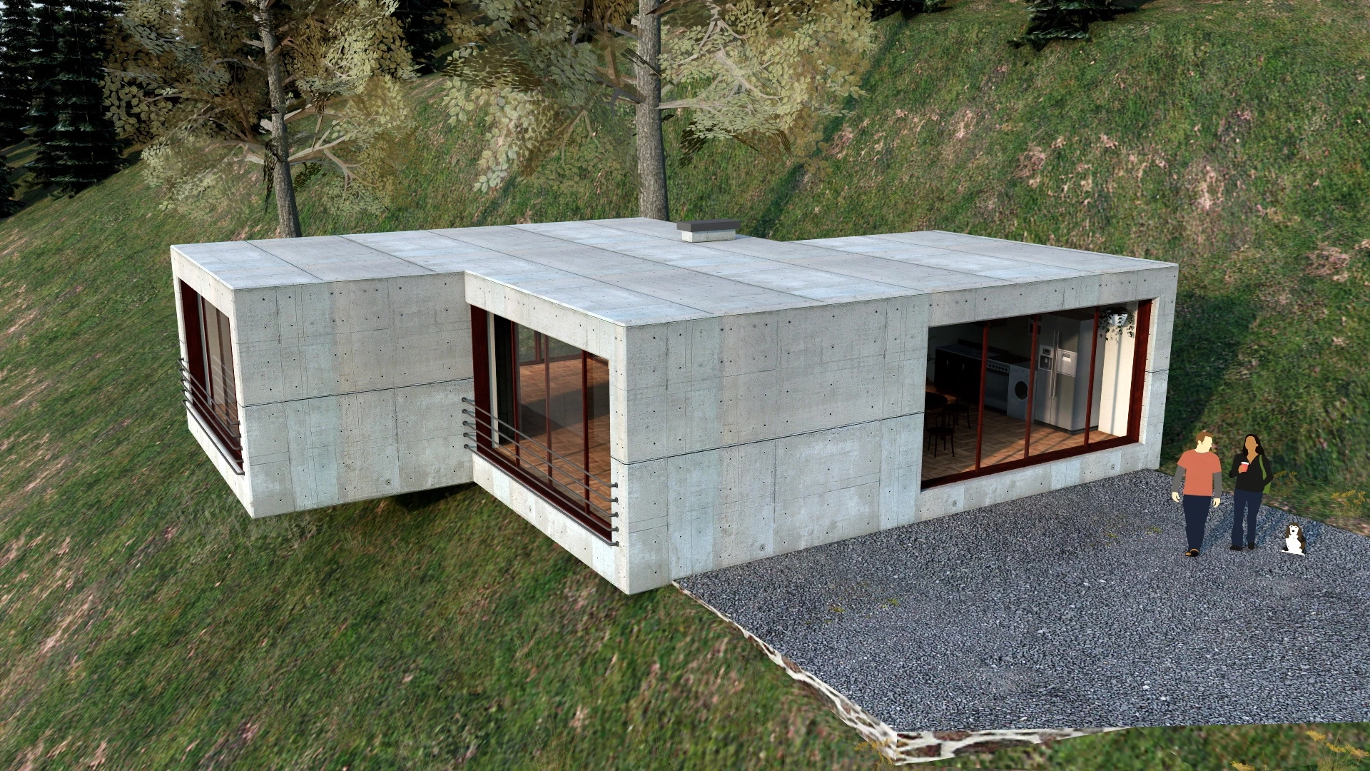 Ultra Modern Mountain Home sketchup model preview - SketchupBox
