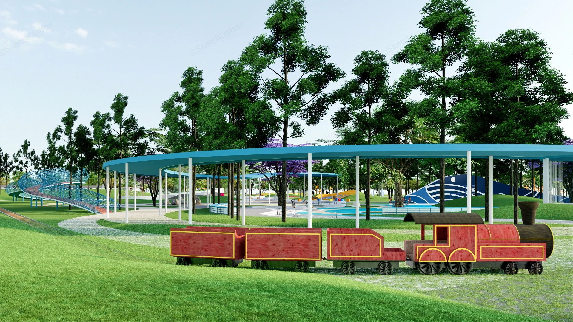 Community Park Plan sketchup model preview - SketchupBox