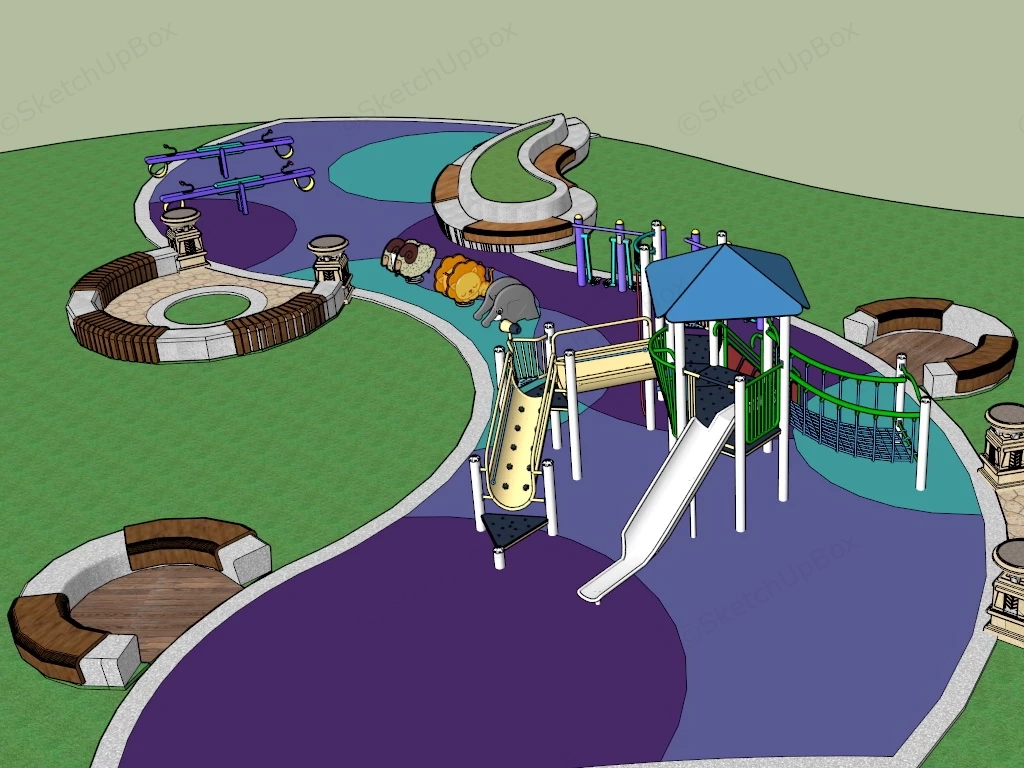 Children Outdoor Playsets sketchup model preview - SketchupBox